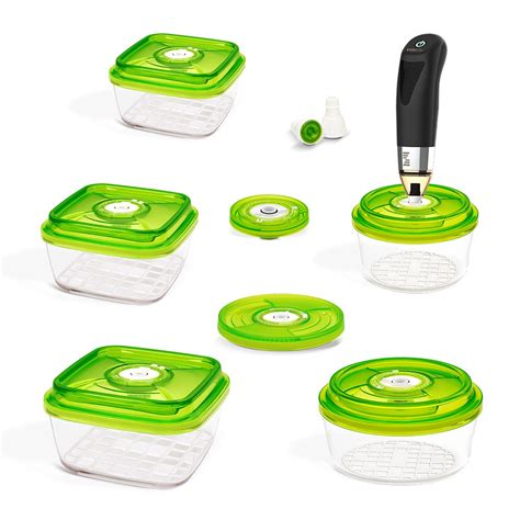 Vacsy Standard Set Pieces Green Food Vacuum Storage Zepter