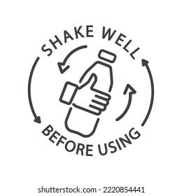 Shake Well Before Using Label Icon Stock Vector Royalty Free