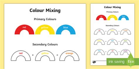 Colour Mixing Worksheet Worksheet Teacher Made Twinkl