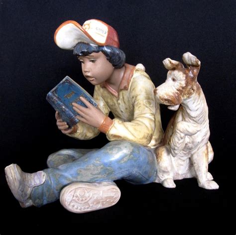 Lladro Boy W Dog Learning Together Porcelain Figurine 2238 Retired