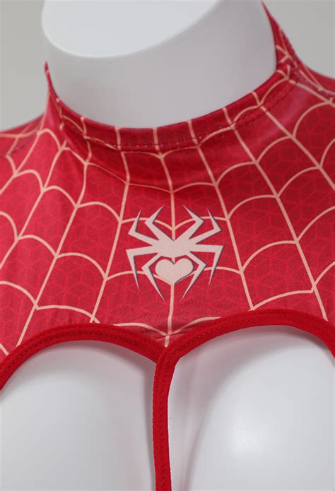Woman Sexy Spider Print Lingeriegothic Lingerie Outfit Heart Shaped Hollow Out Chest Design