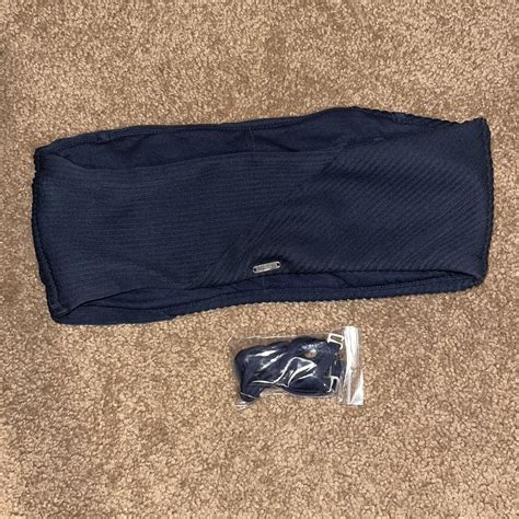 Navy Strapless Bikini Top Comes With Strings Depop