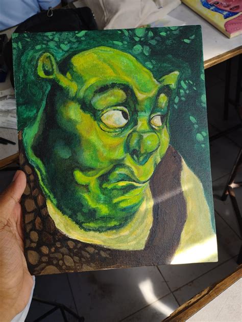 👹Meme shrek expression, jhudz, acrylic, 2023😆 : r/Paintings