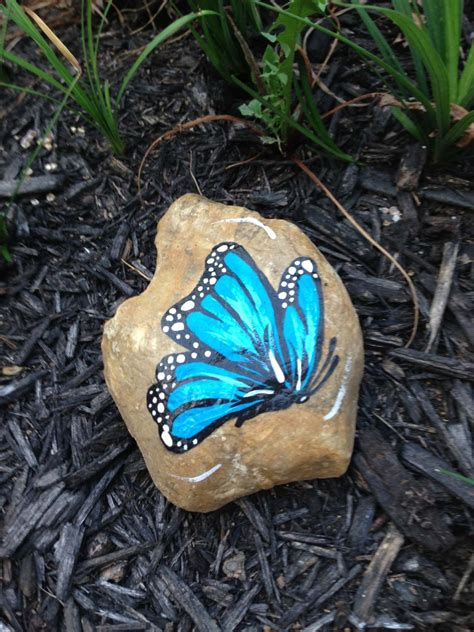 This Butterfly Rock I Painted For My Sisters I Love Butterflys