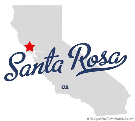 Map of Santa Rosa, CA, California