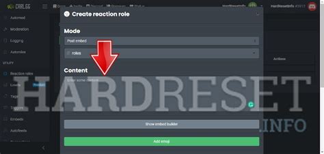 Jak dodać role reakcji na Discord HardReset info
