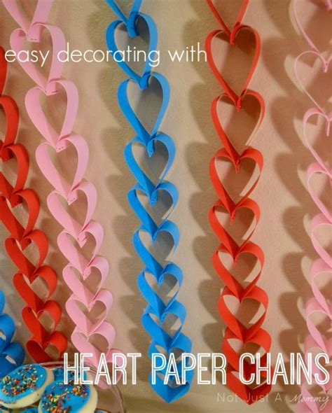 Heart Paper Chains Valentines Day Party Valentine Day Crafts