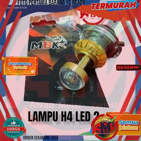 Jual Lampu Utama Motor Mobil Lampu Led Depan H4 LED Hs1 LASER 1 Pcs