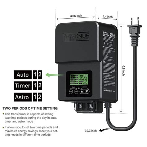 200w Outdoor Low Voltage Transformer With Timer And Photo Sensor 120v Venus Manufacturing