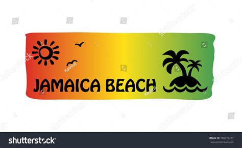 Jamaica Beach Icon Vector Illustration Made Stock Vector Royalty Free