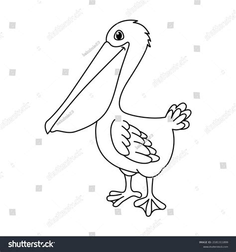 Vektor Stok Cute Pelican Cartoon Coloring Page Illustration Tanpa Royalti 2181311899