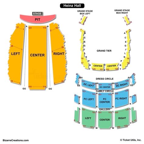 Heinz Hall Seating Map | Elcho Table