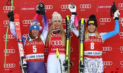 Stacey Cook Lindsey Vonn And Julia Mancuso All Wearing Spyder Race Suits On The World Cup