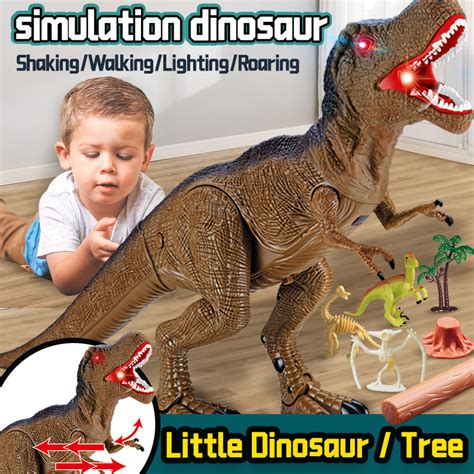 Tyrannosaurus Rex Dinosaur Toys With Sounds Light Electronic Walking ...