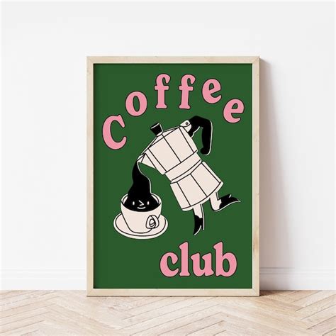 Green Coffee Wall Art Etsy