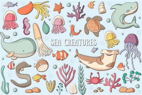 Sea Creatures Illustrations Creative Market