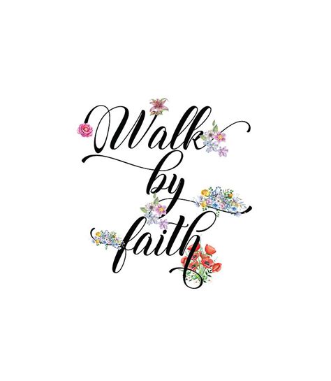 Walk By Faith - Christian Typography Painting by Wall Art Prints - Fine ...