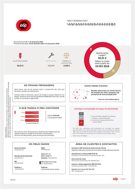 Fatura EDP Comercial Fatura Amiga DECO Poupança de energia