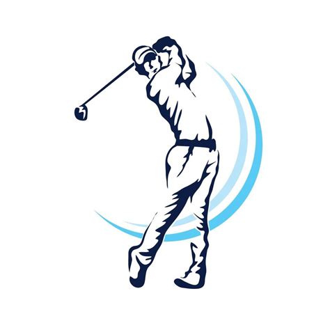 Golf player vector logo, in hand drawn style, good for Golf Shop, Club , Tournament, Event logo ...