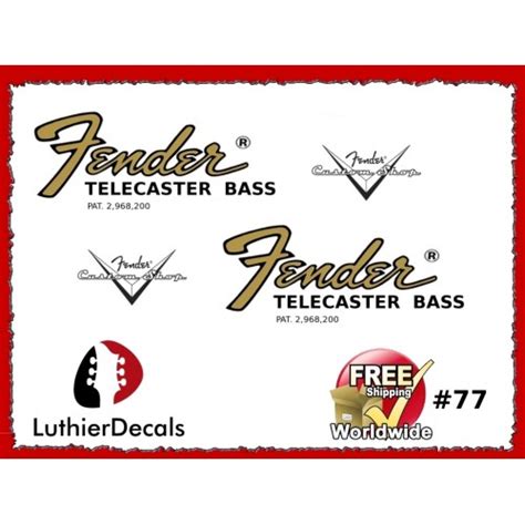 Guitar Decals Restoration Logos Fender Telecaster Bass Guitar Decal 77