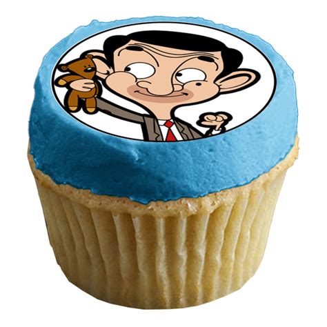 Edible Cupcake Toppers Cupcake Cakes Mr Bean Birthday Places