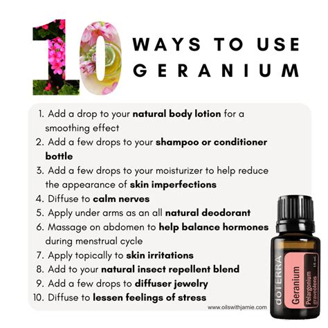 Doterra Geranium Essential Oil Benefits And Uses Oils With Jamie