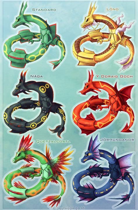 Rayquaza Variations By Deltheor On Deviantart Pokemon Rayquaza Solgaleo Pokemon Pokemon Fusion