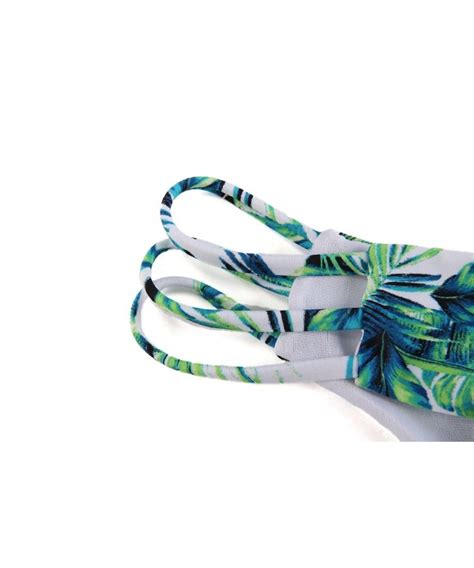 Womens Swimsuits Leaves Printing Cheeky Strap Side Bottoms Cutout Halter Top Bikini Set Valley