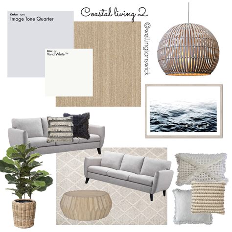 Coastal Living Room Interior Design Mood Board By Jesswell Style