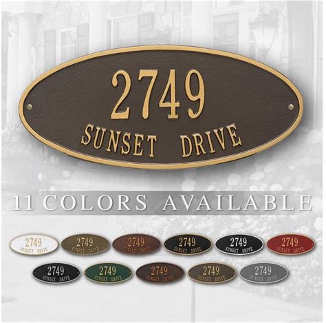 Amazon Whitehall Personalized Cast Metal Address Plaque The