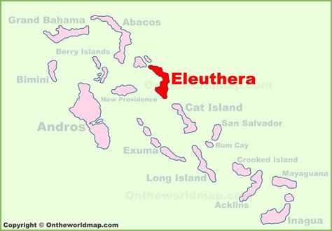 Eleuthera location on the Bahamas Map - Ontheworldmap.com