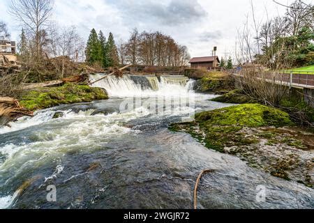 A View Of Upper Tumwater Falls And The Deshutes River In Washington