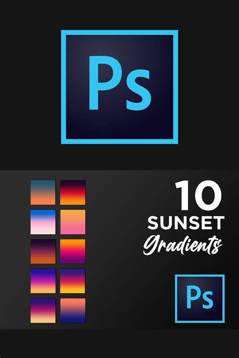 Adobe Photoshop sunset gradient pack GRD gradients