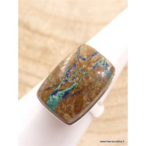 Bague En Azurite Boulder Rectangulaire Taille 54