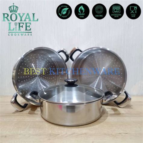 Jual Steamer Set Kukusan Langseng 3susun Stainless Steel 32cm Royal