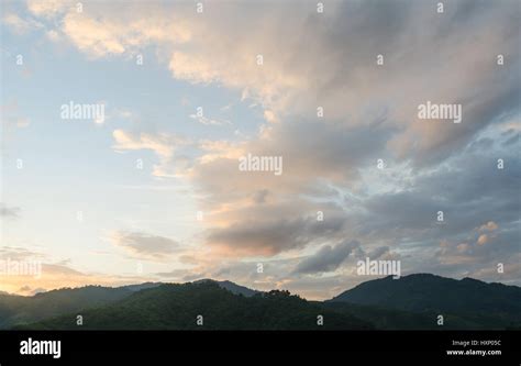 Sunset sky cloud and mountain Stock Photo - Alamy