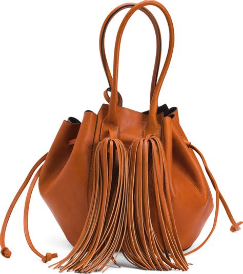 Stella Bianca Made In Italy Large Leather Tote With Tassels Shopstyle