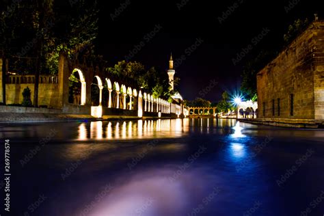 Balikli Gol Fish Lake Historical Place Turkey Night Reflection Of