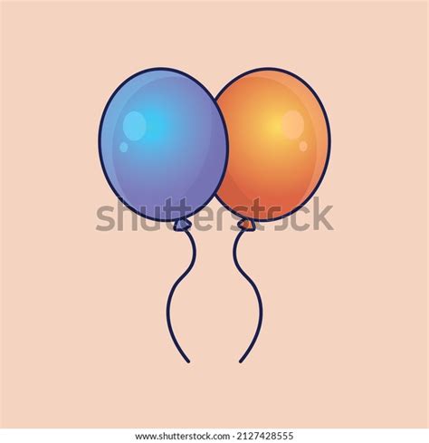 Two Cute Balloons Drawing Vector Art Stock Vector (Royalty Free ...