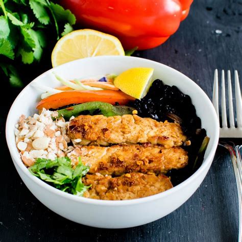 Black Rice Sriracha Tempeh Bowl Vegan Gf Kiipfit