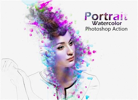 Photoshop Action Portrait Watercolor Photoshop Action