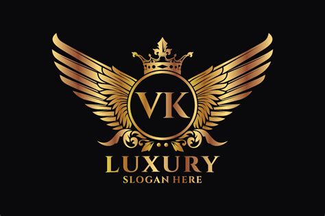 Luxury royal wing Letter VK crest Gold color Logo vector, Victory logo ...