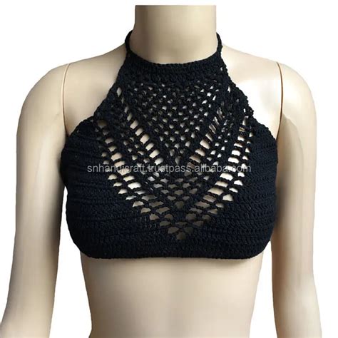Women Girl Halter Knitted Crop Tank Top Crochet Beach Bikini Boho Bralette Bra Buy Stylish