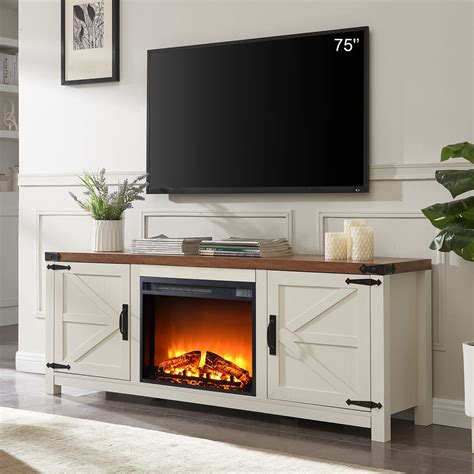 Buy T Tream Fireplace Tv Stand For Inch Tv Farmhouse Barn Door