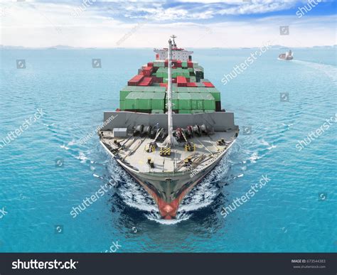 Aerial View Cargo Ship Cargo Container Stock Photo (Edit Now) 673544383