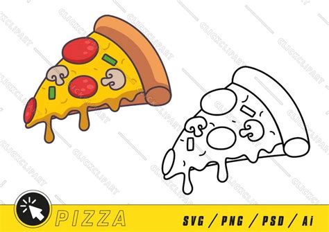 Pizza Slice Svg Files Line Art Fast Food Svg Files Cut Etsy Turkey