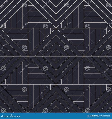 Posh Neat Classic Motif Outline Grid Seamless Pattern Vector Abstract