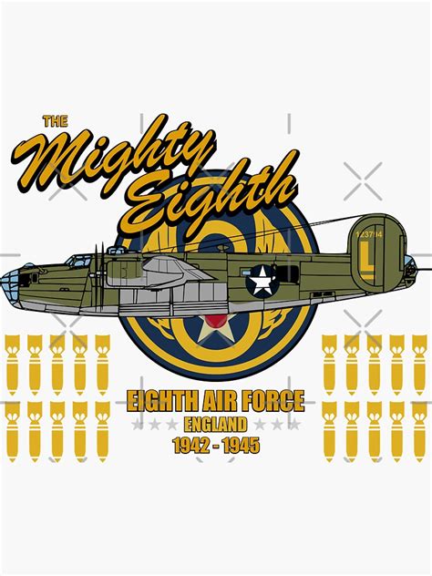 The Mighty Eighth B 24 Liberator Eighth Air Force Sticker For Sale By Strongvlad Redbubble