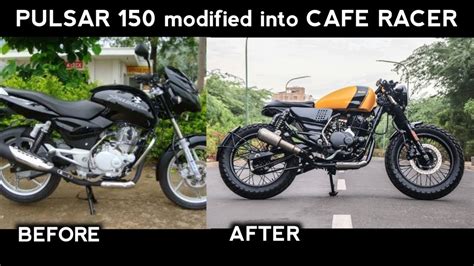 Bajaj Pulsar Modified Into Cafe Racer Brat Style Modification