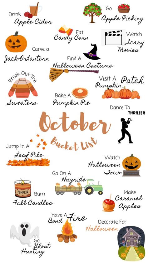 Halloween Things To Do Halloween Bucket List Halloween Date